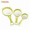 Cooking Tool Food Serving Strainer Set Plastic Round Mesh Strainer with Handle Hole