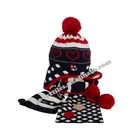 Wholesale cashmere hot 2019 fashion warm cashmere knit scarf glove and hat set winter set