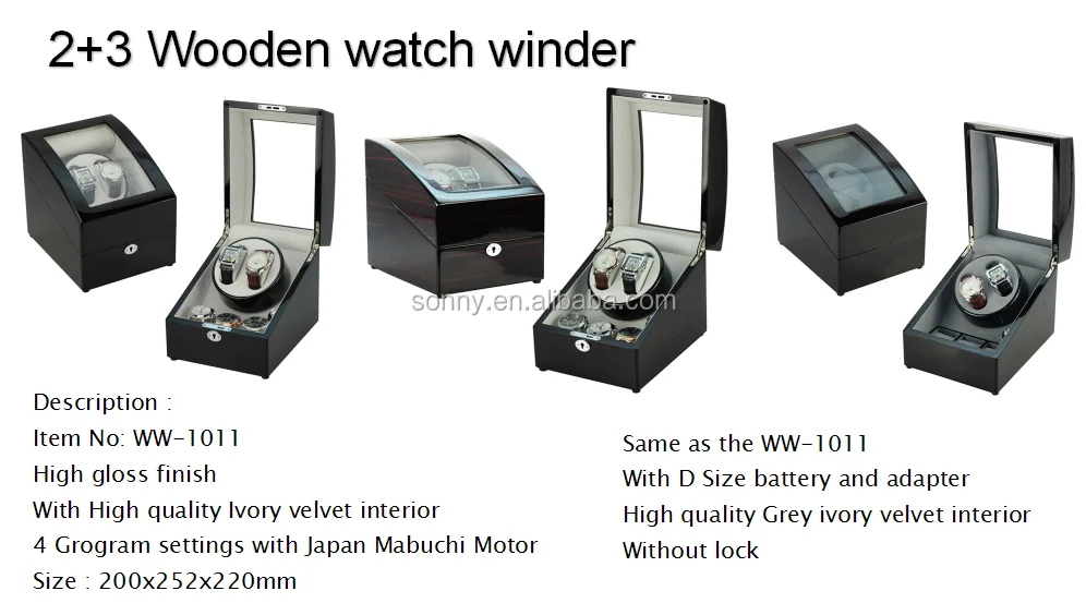 4 6 cherry wood automatic watch winder box