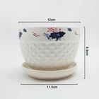 home & garden white embossed ceramic flower pots for plants