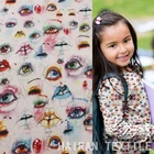 Colorful eyes printing cotton fabric for children's wearing