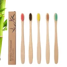 New products rainbow color soft medium bristle bamboo toothbrush with private label hotel