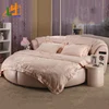 luxury European design soft bedroom furniture,modern round elegant king size leather bed