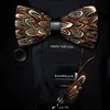 New Fashion handmade feather bowtie feather brooch pins set multiple designs