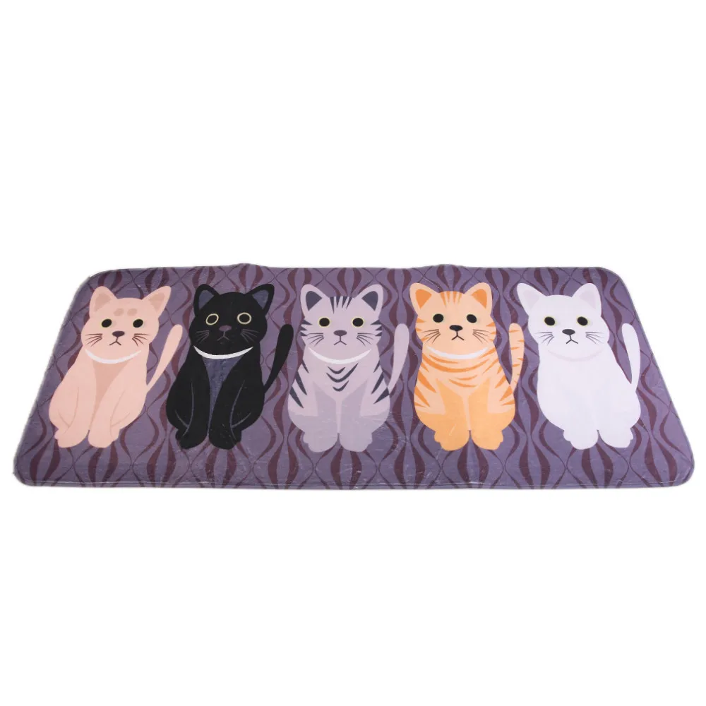 New hot Creative Kawaii Welcome Floor Mats Animal Cat Print Bathroom Kitchen Carpets House Doormats For Living Room Anti Slip