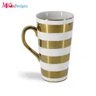 Hot China Products Wholesale Gold-Plated ceramic mug Ocean Style Design Can Customise Ceramic Coffee Cup