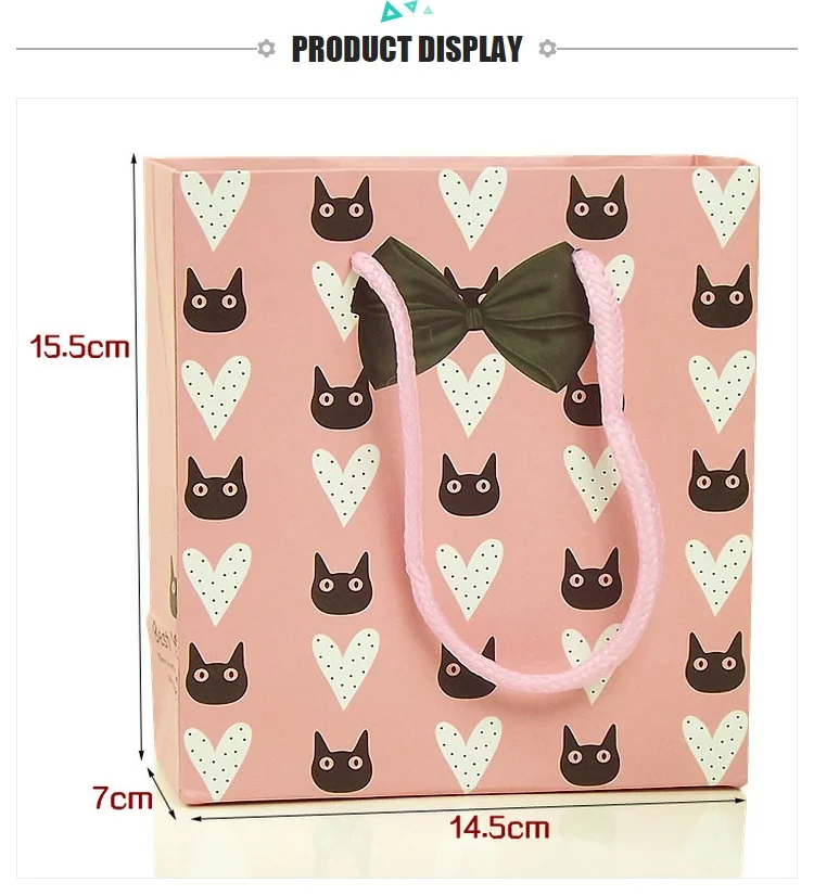 bowknot gift bag,very nice gift paper bag,cartoon