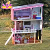 New design pretend play super model wooden doll house kits for girls W06A151