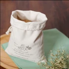 Small cotton canvas drawstring pouch bag