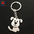 2019 Promotional metal dog shape keychain/silver dog keyring/dog shape keyholder