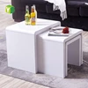 High Gloss White Side Tea Solid Wooden Coffee nesting nesting sofa side Table