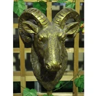 Hotel Artwork Ram Sheep Head Wall Mount Animal Sculpture Resin Craft