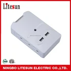 LA-7S 6 OUTLETS SIDE-ENTRY WALL TAP WITH USB CHARGING PORTS