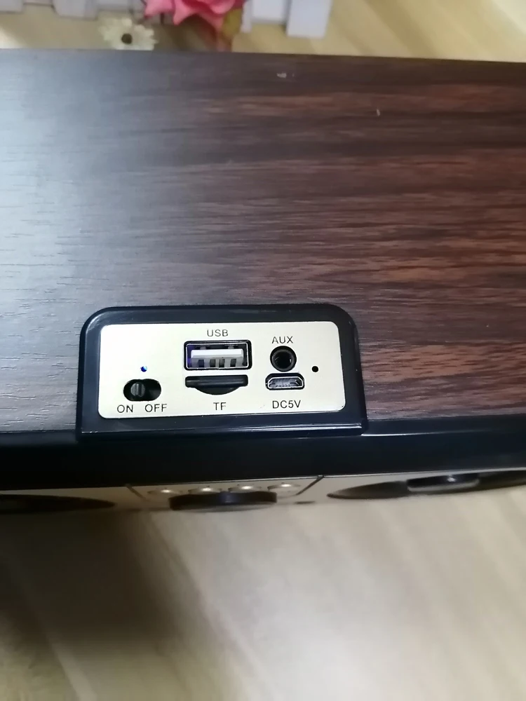 USB Port TF Card Slot FM 20 W Stereo Bass Wooden Portable Speaker Wireless - ANKUX.COM