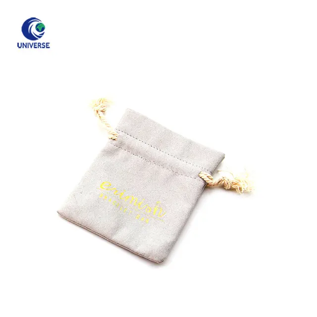 printed drawstring jewelry ring faux suede pouch with custom