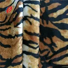 Animal Tiger Stripe Printed Velvet / Velboa Plush Fabric Sofa Upholstery Fabric