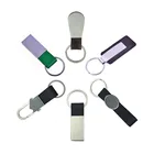 Wholesale custom logo fashion promotional metal key holder leather keychain witn No MOQ
