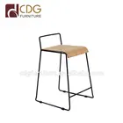 Modern iron bar stool replacement seats stool wooden