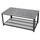 Modern popular easy assembly Marble Top Vintage Coffee Table with metal frame and shelf for Living Room Furniture