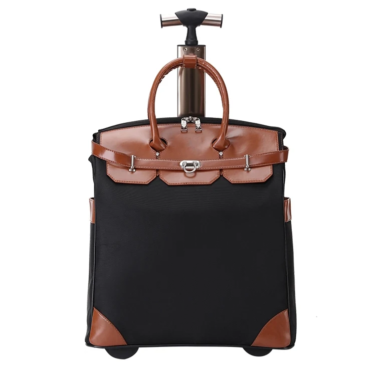 leather rolling tote