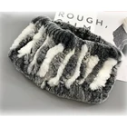 Multifunction knitted fur neck warmer ladies rabbit fur scarf fur headband