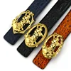Men's Jewelry Gold Plated Customize Accepted High Quality Stainless Steel Casting Enamel Starving Tiger Belt Buckle Metal Head