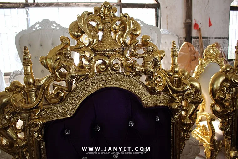 Hot Luxury gold king lion chair for hotel
