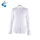 Top quality professional nice plain long sleeve formal rayon white woman blouse