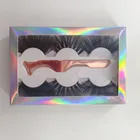 25mm lash 3pairs /pair paper lash packaging can do eyelash packaging box 5D Silk lash free shipping