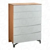 Veneer and lacquer stainless steel legs Modern Storage Cabinet