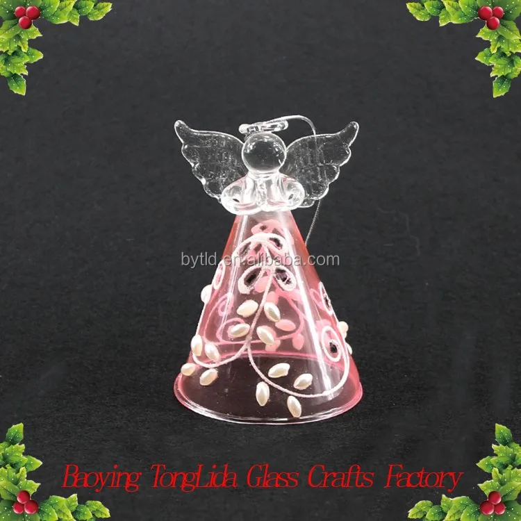 mini glass christmas angel figurine ornaments wholesale