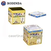 Metal Printed Tea Box tin/durable tin cans/yellow rectangular tin can