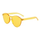 Yellow Rimless City Vision Sunglasses Transparent Sun Glasses