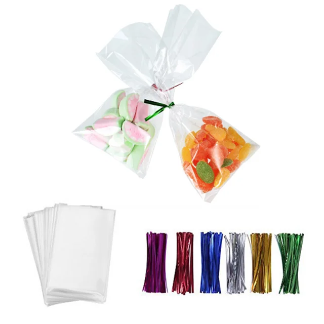 christmas custom party cellophane candy bag clear treat gift