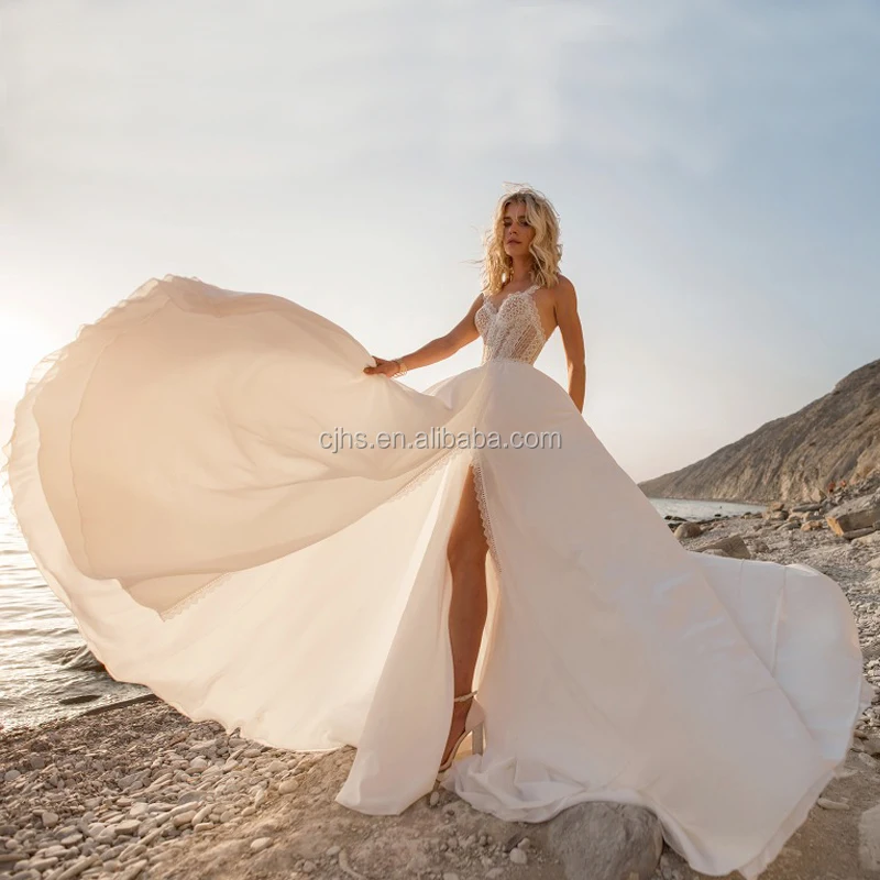 Chiffon Sexy New Party Girl Bridal Beach Wedding Dress