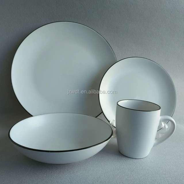 16pcs matt white ceramic dinnerware set, henan ceramic factory