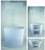 Half round white AbS Exhibition table; outdoor promotion counter