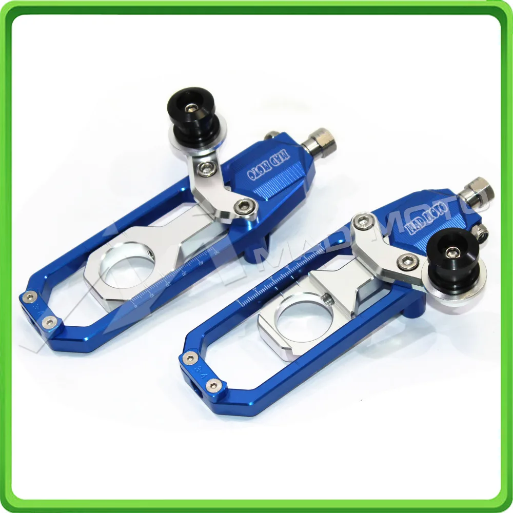 Motorcycle Chain Tensioner Adjuster with paddock bobbins kit for Suzuki GSXR1000 GSXR 1000 GSX-R1000 2007 2008 07 08 Blue&Silver (5)