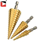Quick release cone shaped drill bit hss titanium coated metric step drill bit