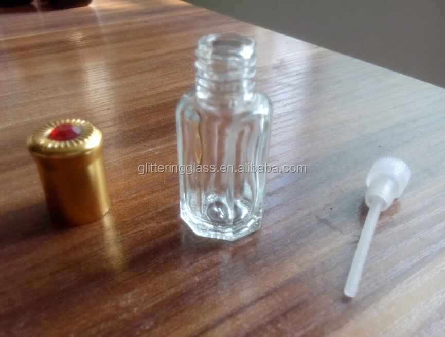 cap with glass rod sealing type 6ml octagonal glass bottles for