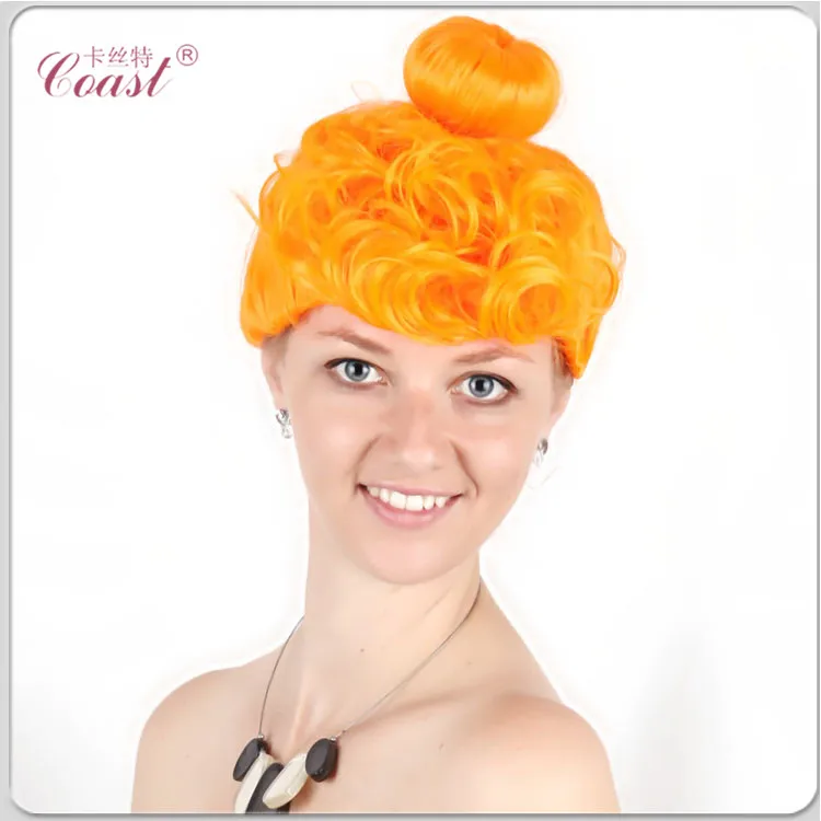 Stoneage Babe Short Funny Orange Hair Bun Wig Buy Funny Hair