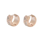 E-653 XUPING Stainless Steel Jewelry Rose Gold Color Brilliant Elegant Hoop Earrings