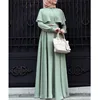 7 Color New Hot Elegant Muslim Maxi Dress With Long Sleeves Spring Autumn Long Robes Dresses Ladies Middle East Islamic Clothing