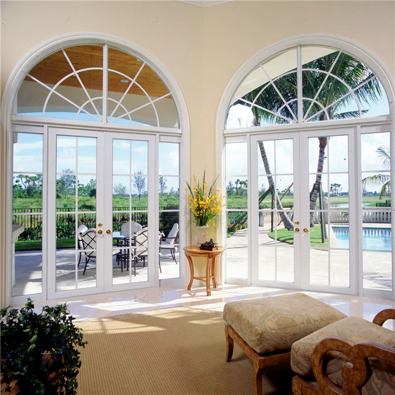 Tempered glass casement door swinging door for internal