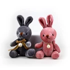 Hot Sale Lovely Plush Rabbit Keychain with Bowknot and Pearl Necklace