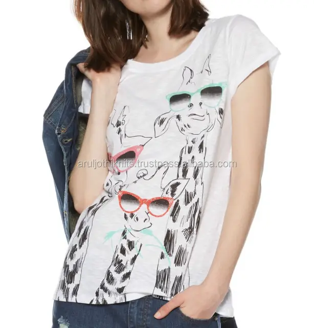 womens ziraffe graphic printed t shirt