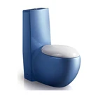 Chaozhou One Piece Ceramic Bathroom dark blue toilet