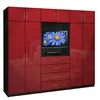 High Glossy Red Acrylic Decorative Tv Cabinet Wardrobe with tv units