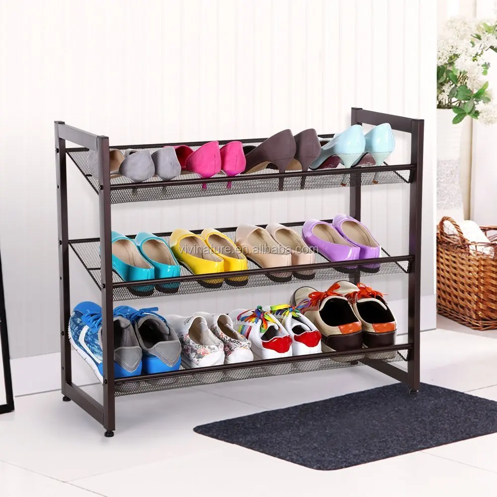 3 Tiers Stackable Metal Mesh Shoes Rack And Storage Rack Buy 3 Tiers Shoes Rack 3 Tiers Stackable Shoe Rack Retail Metal Shoe Rack Product On Alibaba Com