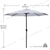 Easy Carrying Cheap 9FT Wooden Handle and Ribs Patio Umbrella With Custom Logo Portable Wooden Sun Umbrella for Garden Outdoor